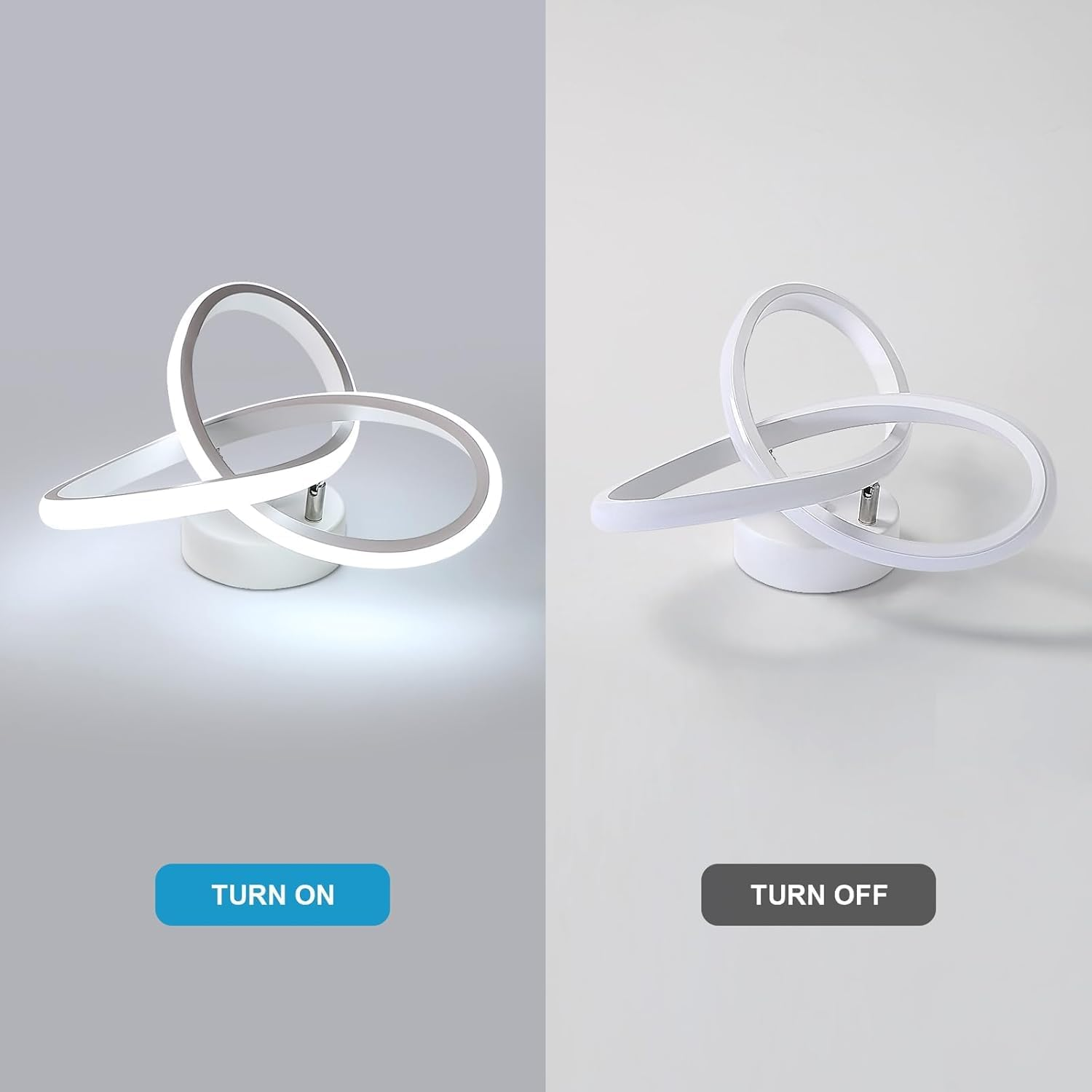 Modern White LED Ceiling Light with Iron and Acrylic Design