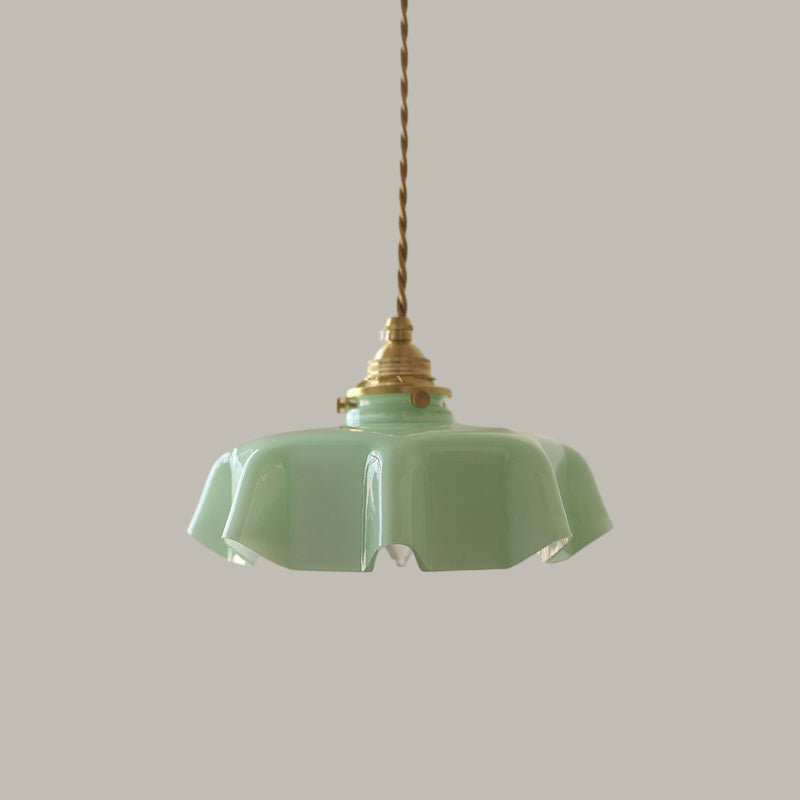 Retro Glass Flower Pendant Light for Bedroom Kitchen and Hallway