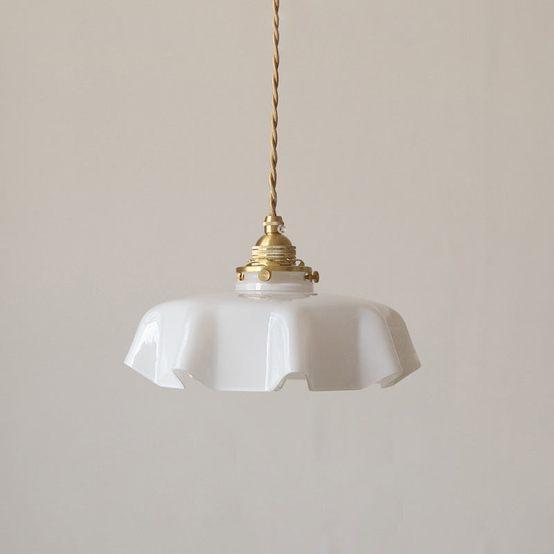 Retro Glass Flower Pendant Light for Bedroom Kitchen and Hallway