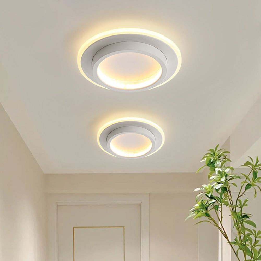 Modern Round LED Ceiling Light with Metal and Acrylic Design