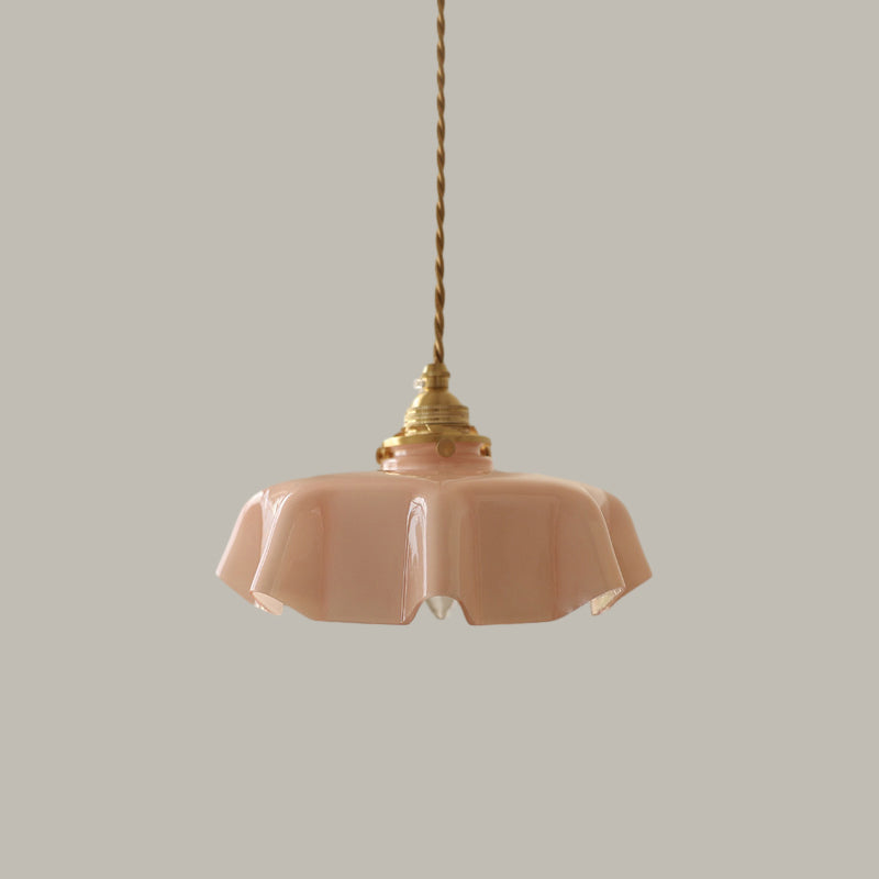 Retro Glass Flower Pendant Light for Bedroom Kitchen and Hallway