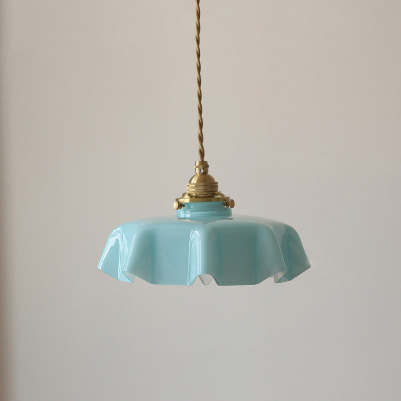 Retro Glass Flower Pendant Light for Bedroom Kitchen and Hallway