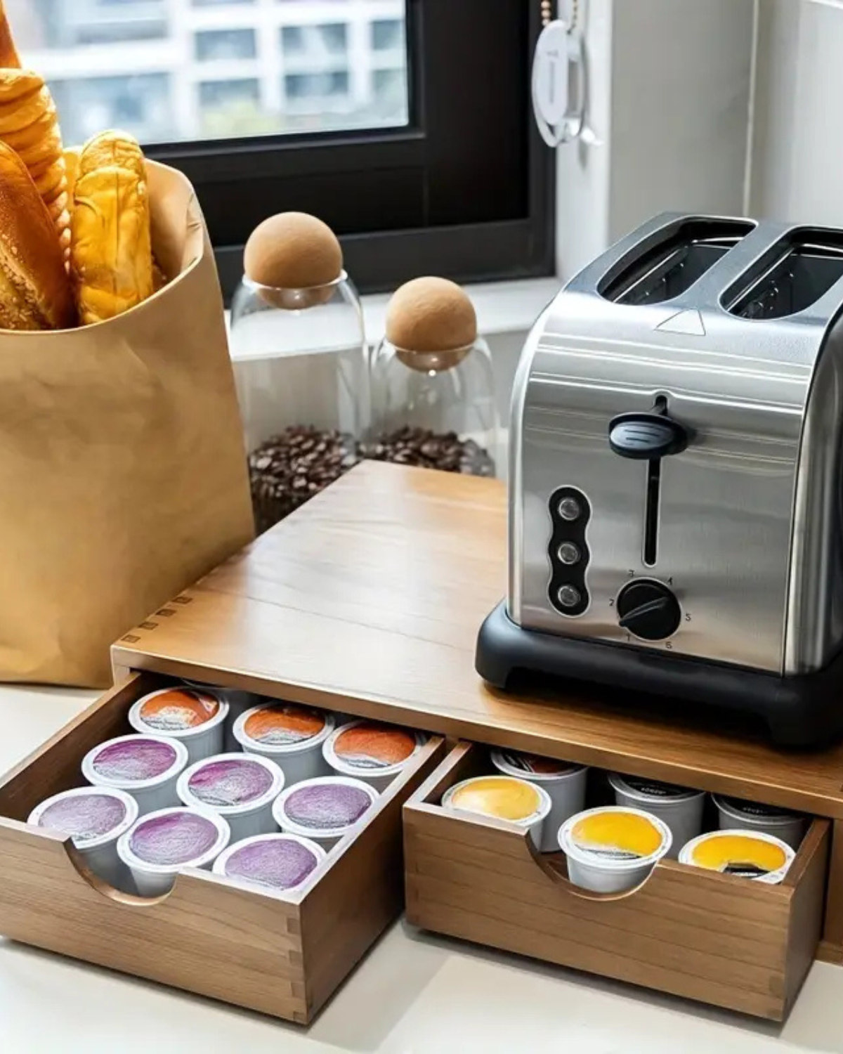 Wooden Coffee Pod Drawer Organizer