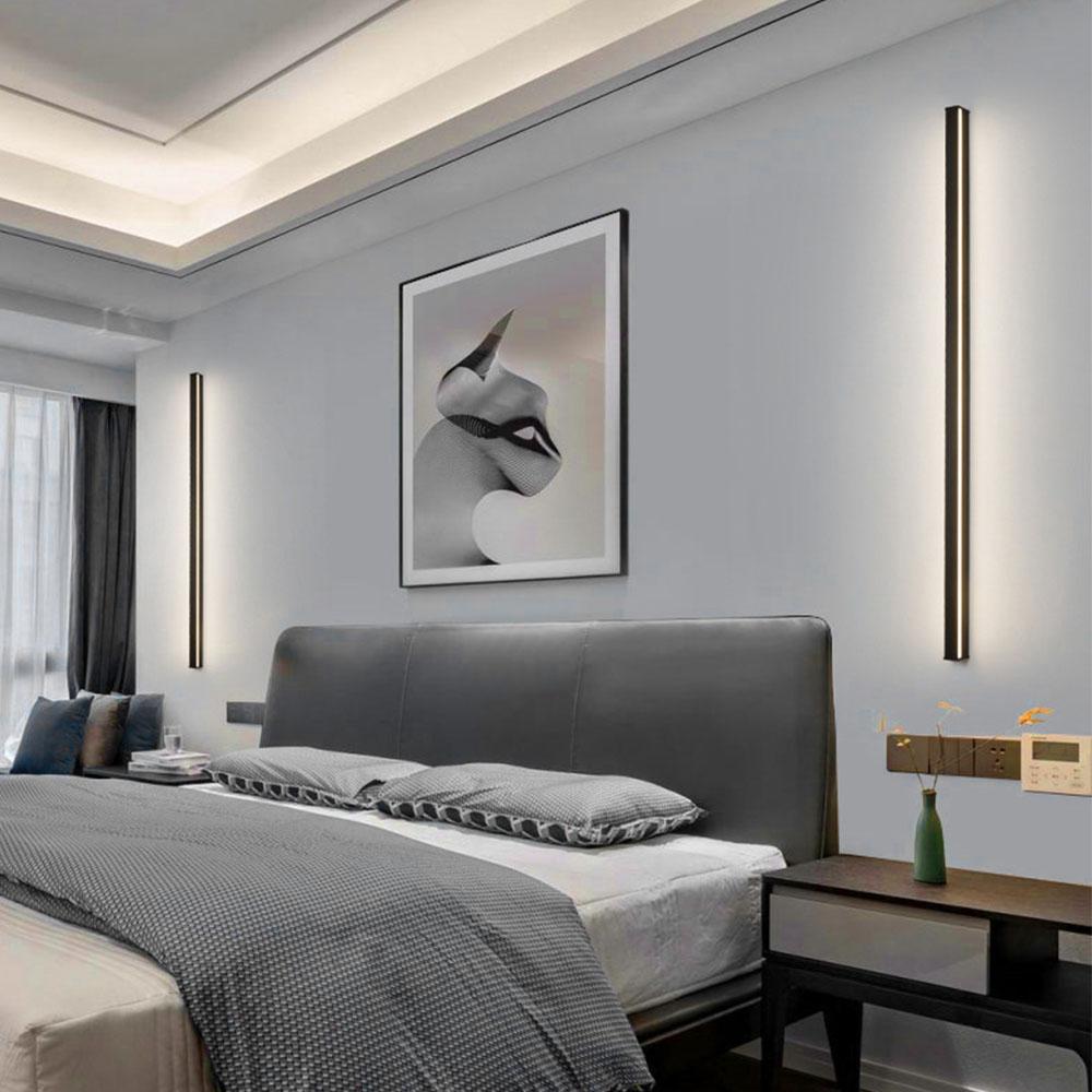 LED Wall Light Modern Black, Dimmable RGB Outdoor Fixture