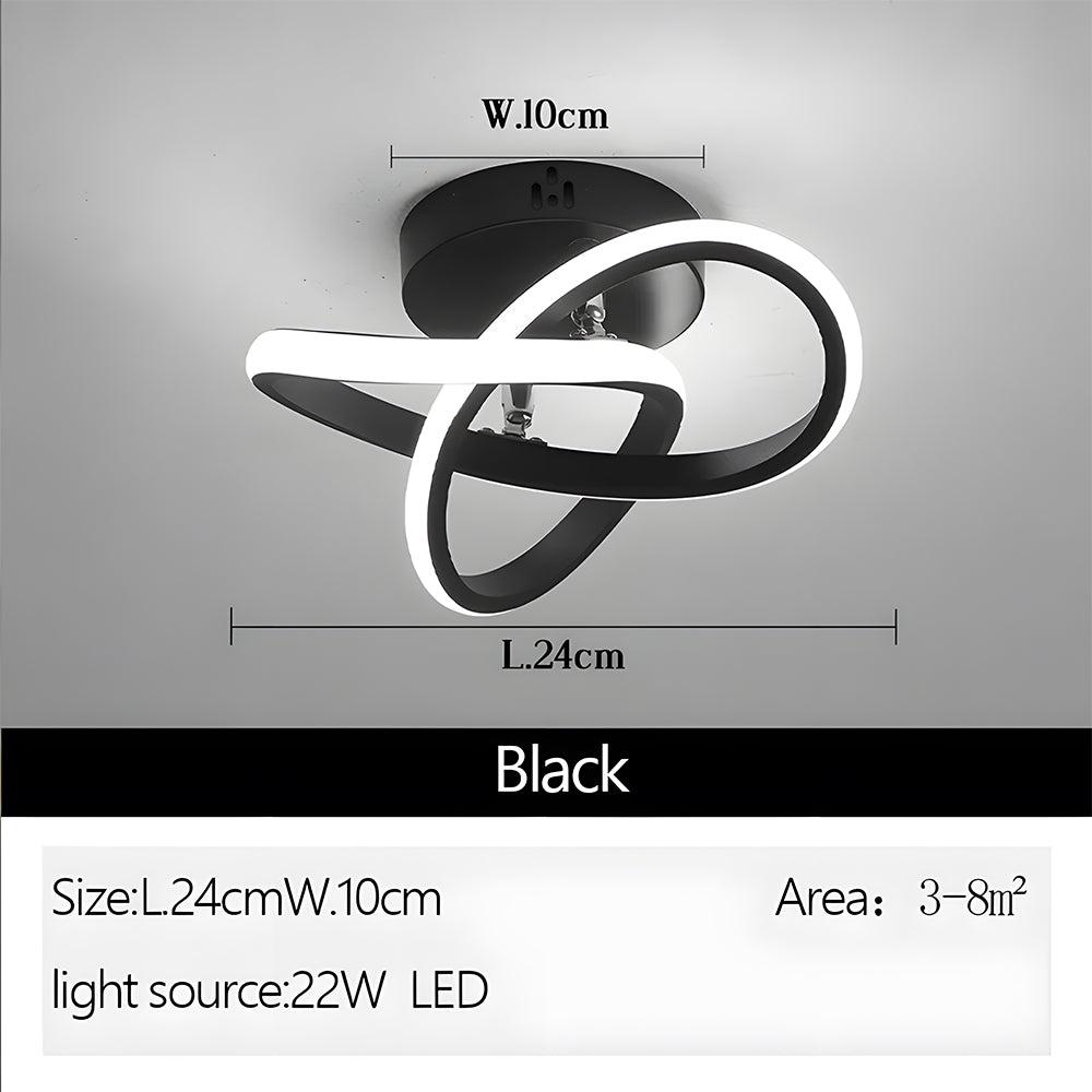 Modern White LED Ceiling Light with Iron and Acrylic Design