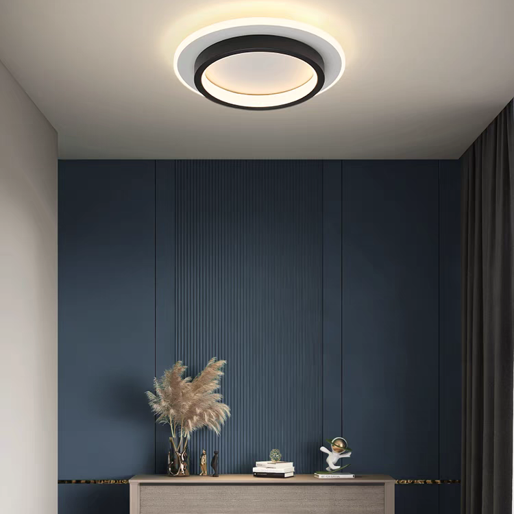 Modern Round LED Ceiling Light with Metal and Acrylic Design