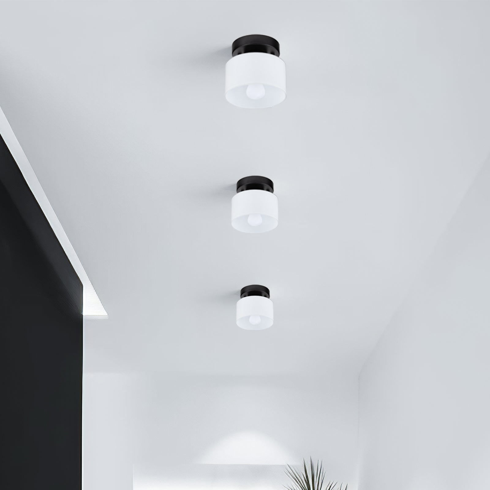 Bauhaus Glass Flush Mount Ceiling Light – Minimalist Small Fixture