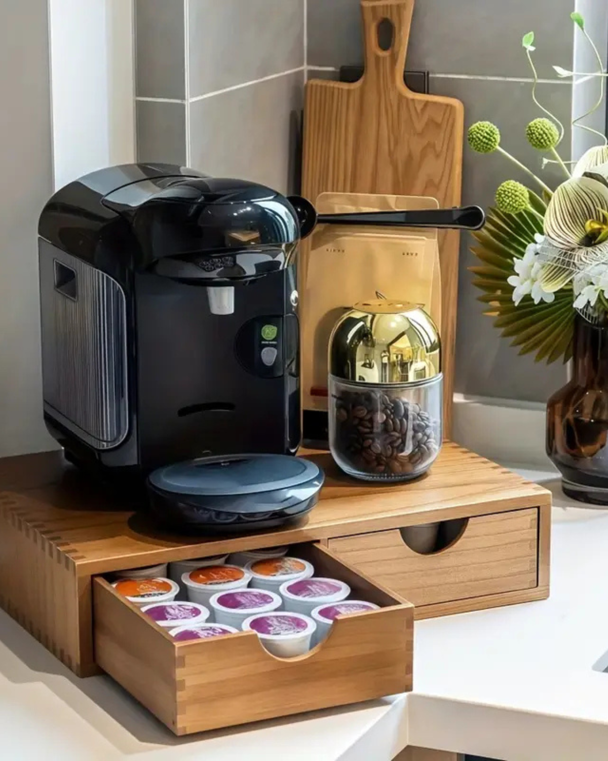 Wooden Coffee Pod Drawer Organizer