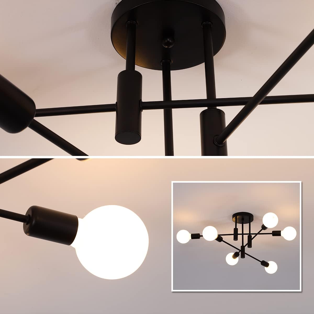 Nordic Black Modern Ceiling Light
