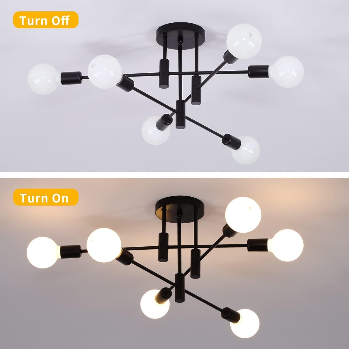 Nordic Black Modern Ceiling Light