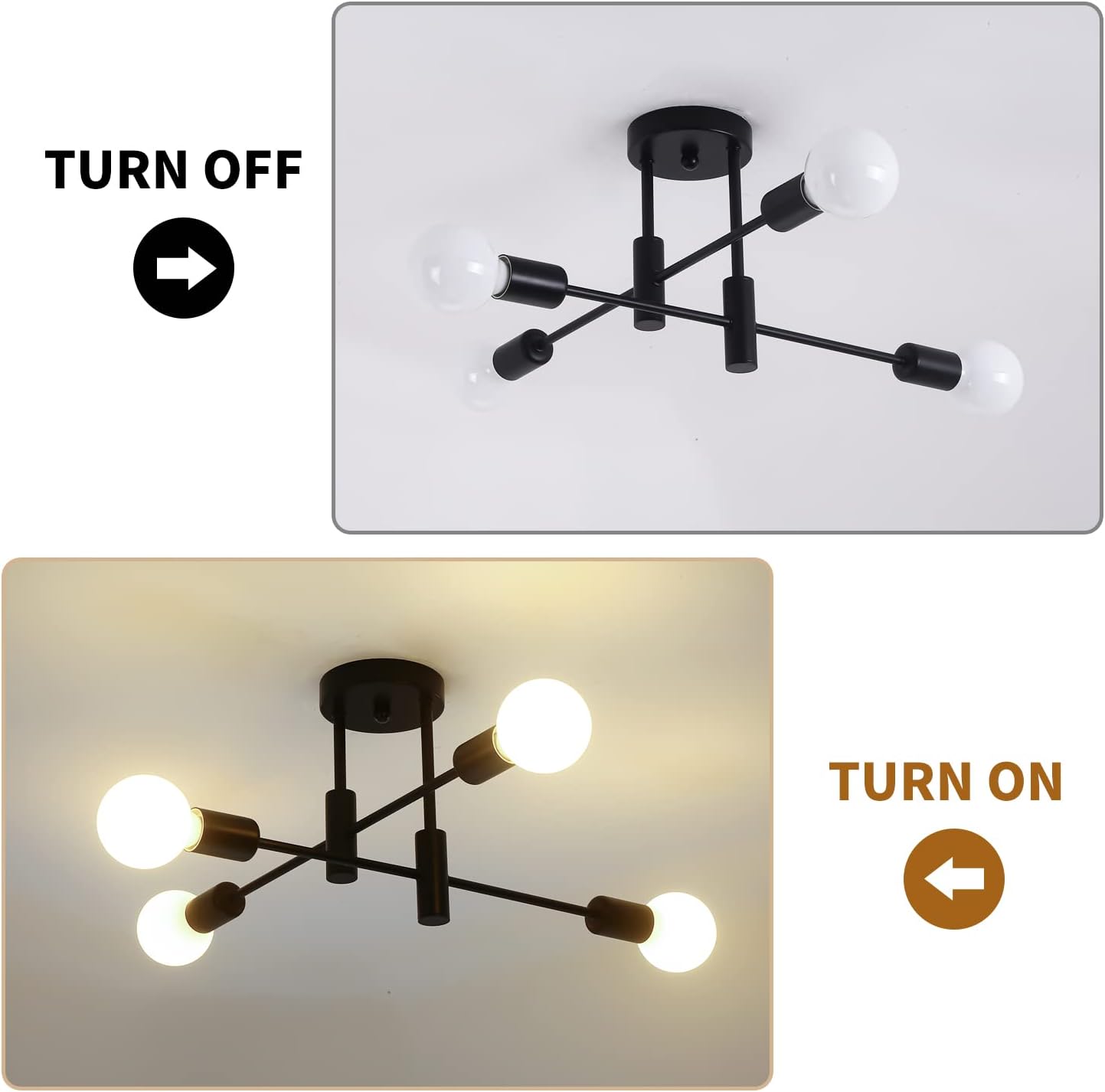 Nordic Black Modern Ceiling Light