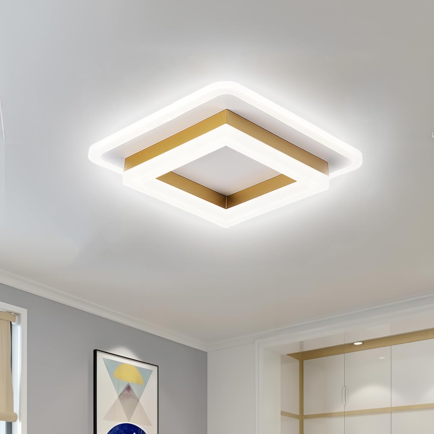 Modern Square LED Ceiling Light for Hallway and Bedroom