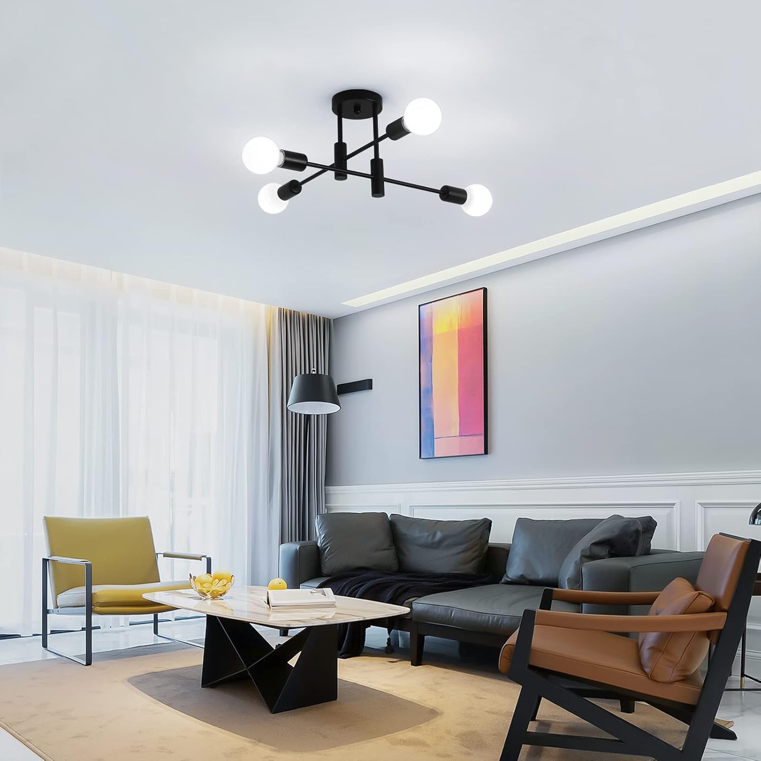 Nordic Black Modern Ceiling Light
