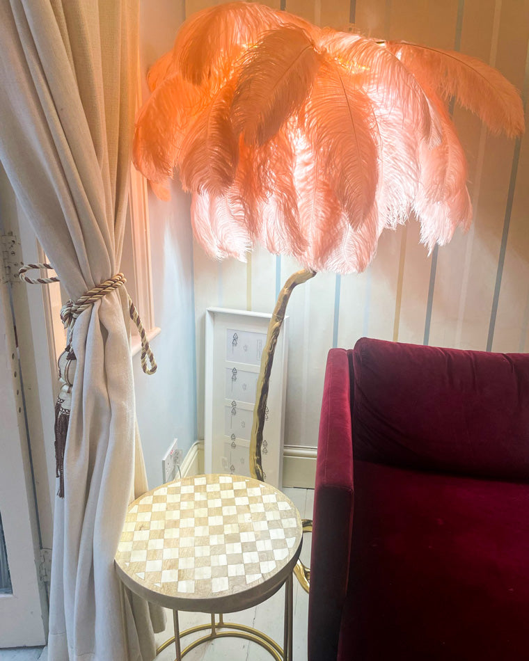 Feather Palm Tree Floor Lamp for Living Room or Bedroom