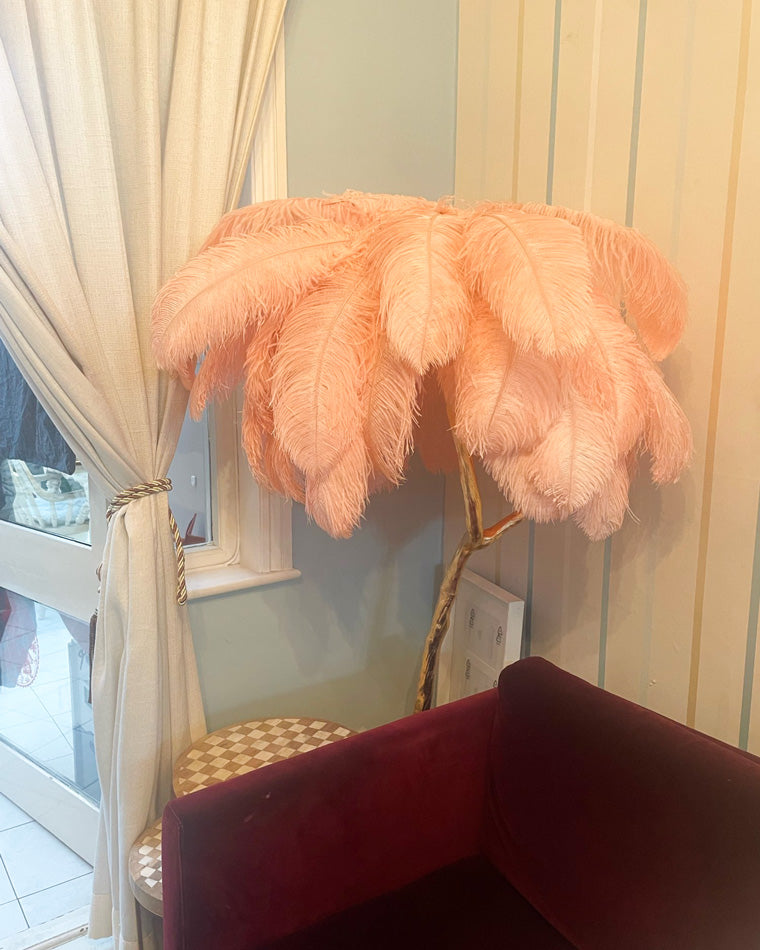 Feather Palm Tree Floor Lamp for Living Room or Bedroom