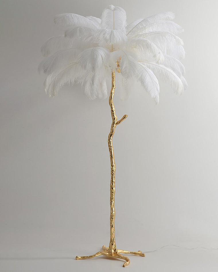 Feather Palm Tree Floor Lamp for Living Room or Bedroom