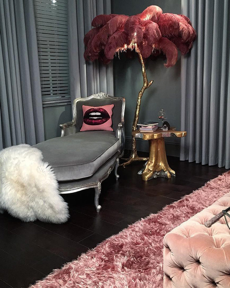 Feather Palm Tree Floor Lamp for Living Room or Bedroom