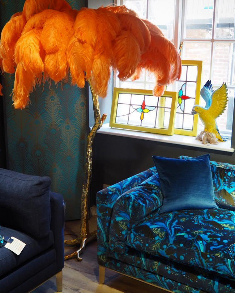 Feather Palm Tree Floor Lamp for Living Room or Bedroom