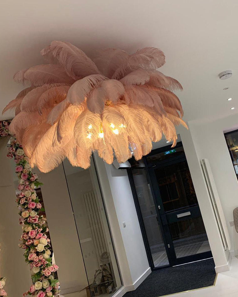 Feather Palm Tree Floor Lamp for Living Room or Bedroom