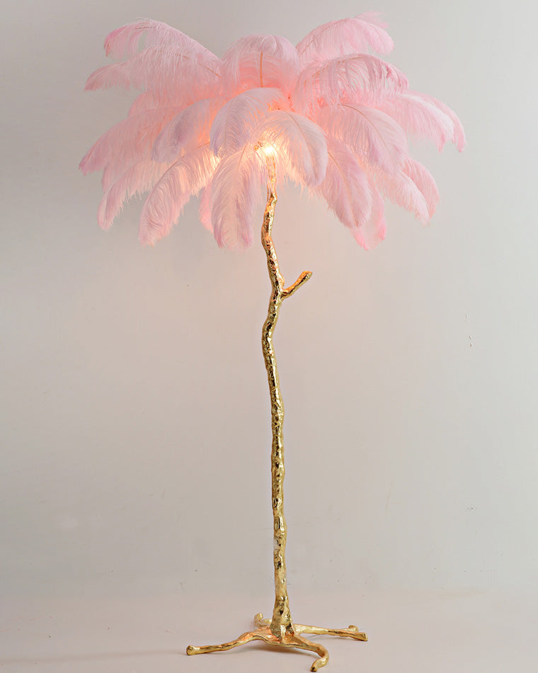 Feather Palm Tree Floor Lamp for Living Room or Bedroom