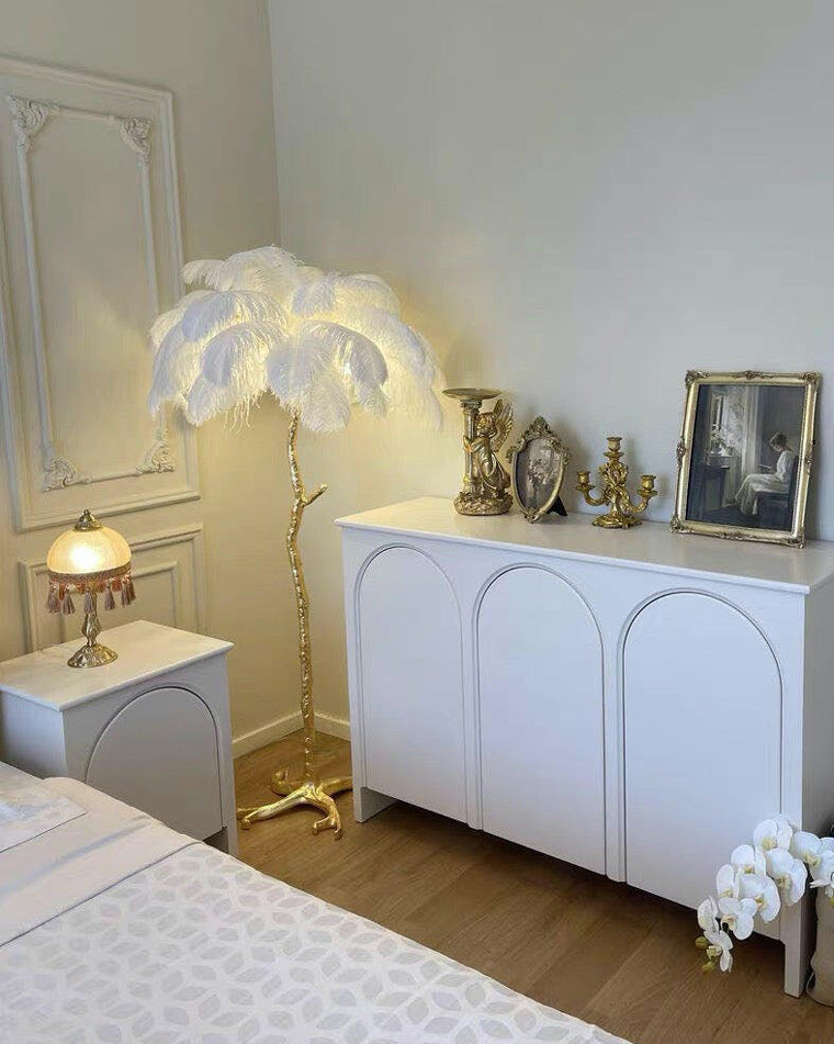 Feather Palm Tree Floor Lamp for Living Room or Bedroom