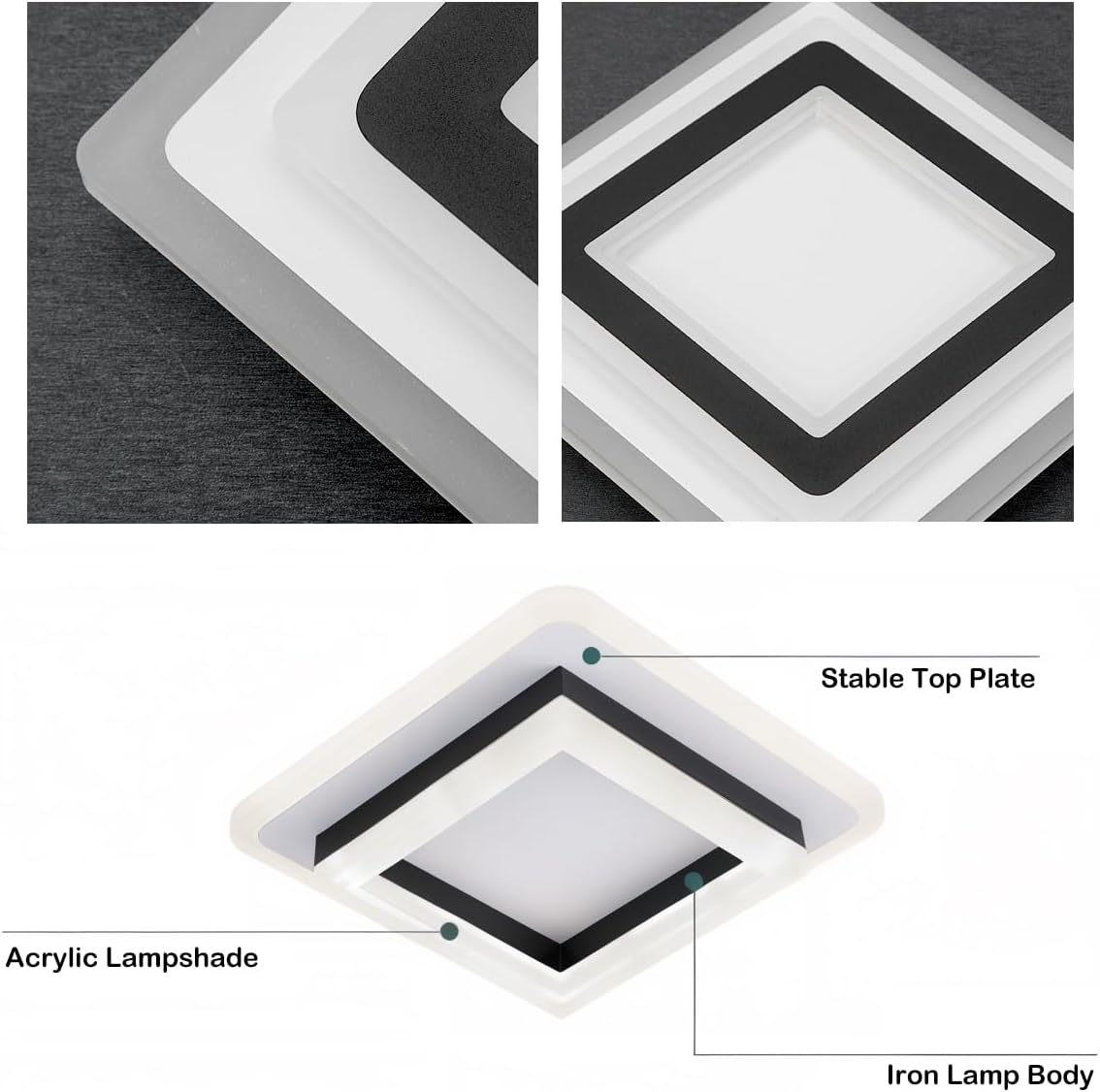 Modern Square LED Ceiling Light for Hallway and Bedroom