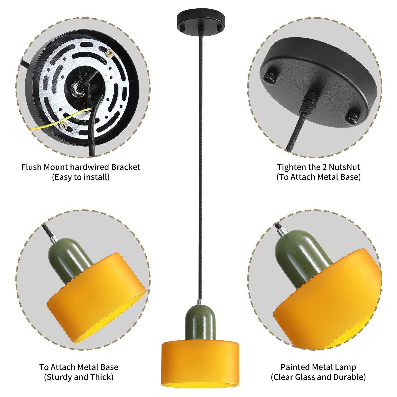 Bauhaus Style Glass Pendant Ceiling Light