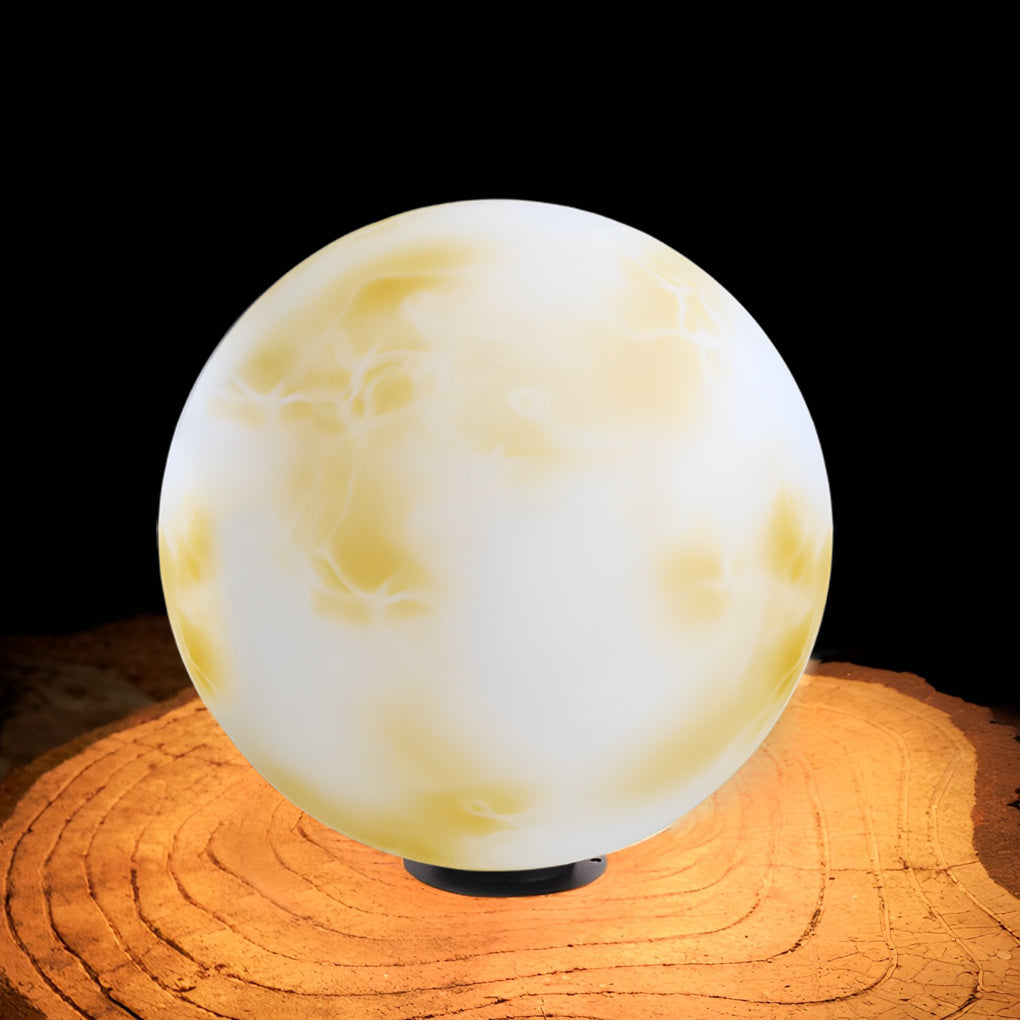 Modern Moon LED Outdoor Pier Post Light Solar or Hardwired