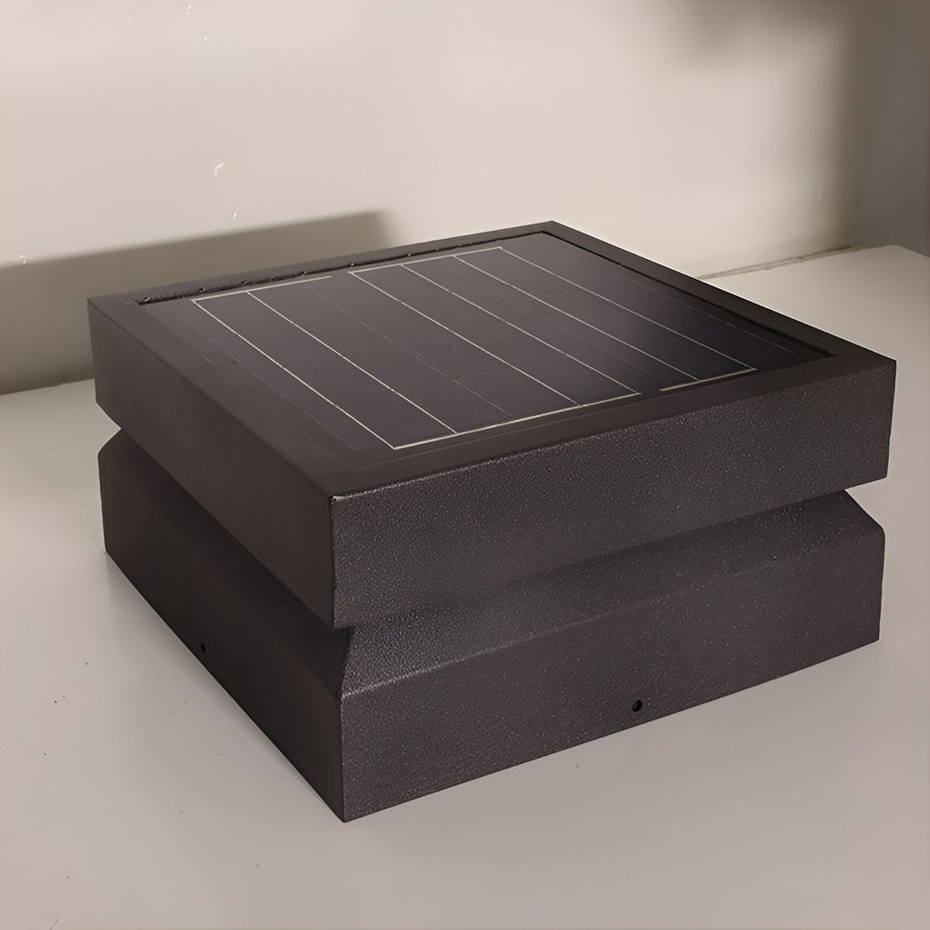 Modern Square Solar LED Post Cap Light Waterproof 3000K