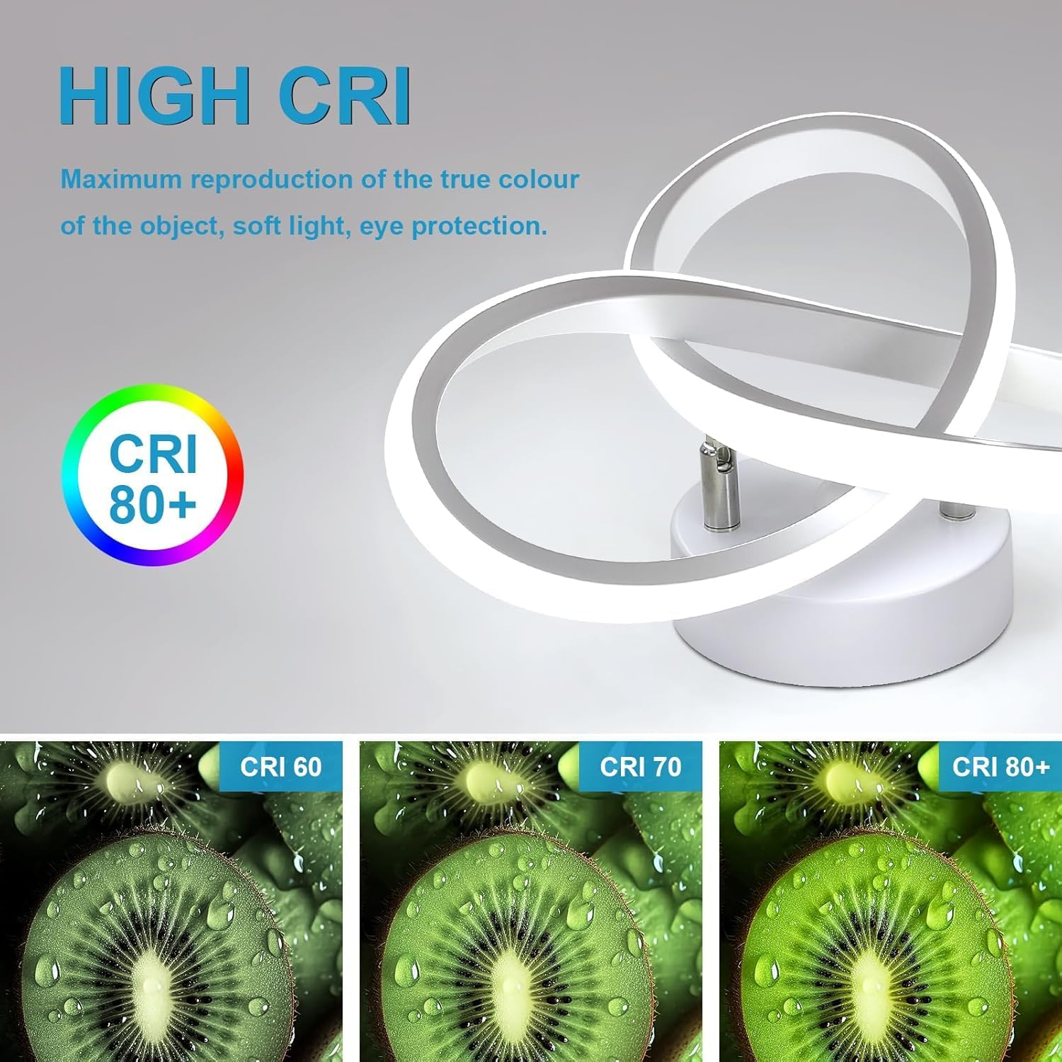 Modern White LED Ceiling Light with Iron and Acrylic Design