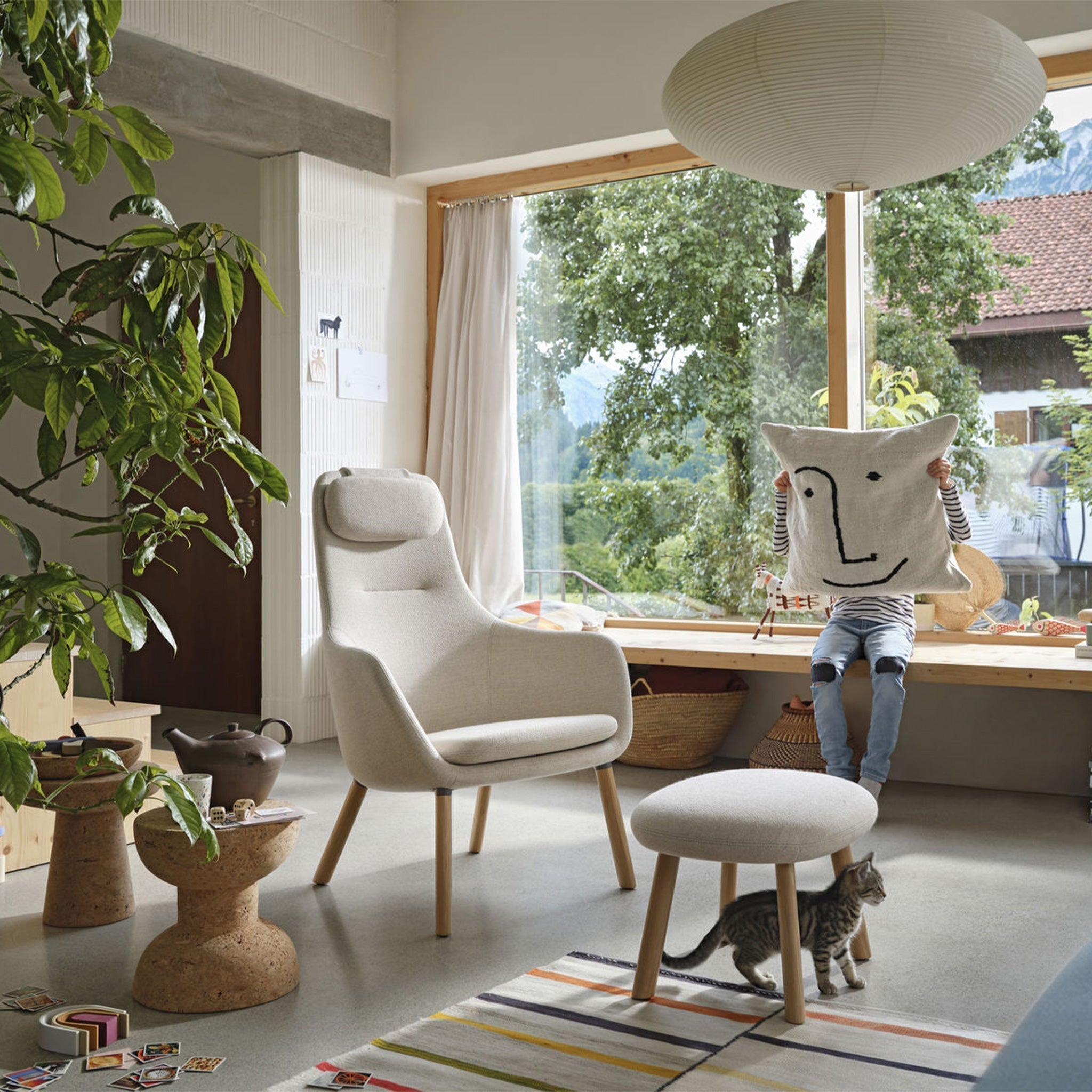 Modern Japanese Paper Lantern Pendant Light