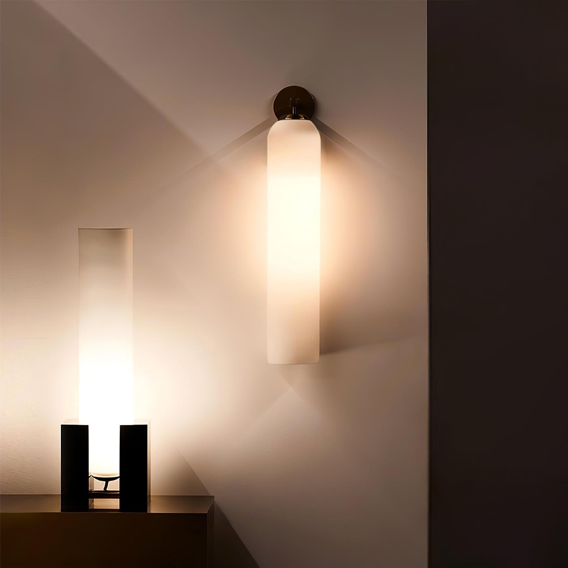 Art Glass Wall Sconce Cylindrical LED Light Fixture