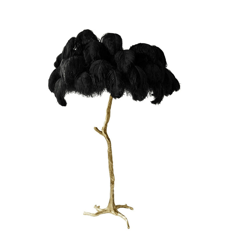 Feather Palm Tree Floor Lamp for Living Room or Bedroom