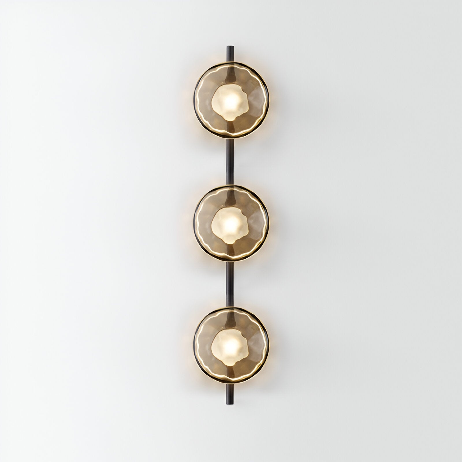 Nordic Ripple Glass Wall Light Modern Round Sconce