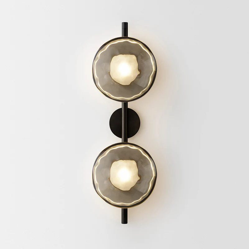Nordic Ripple Glass Wall Light Modern Round Sconce