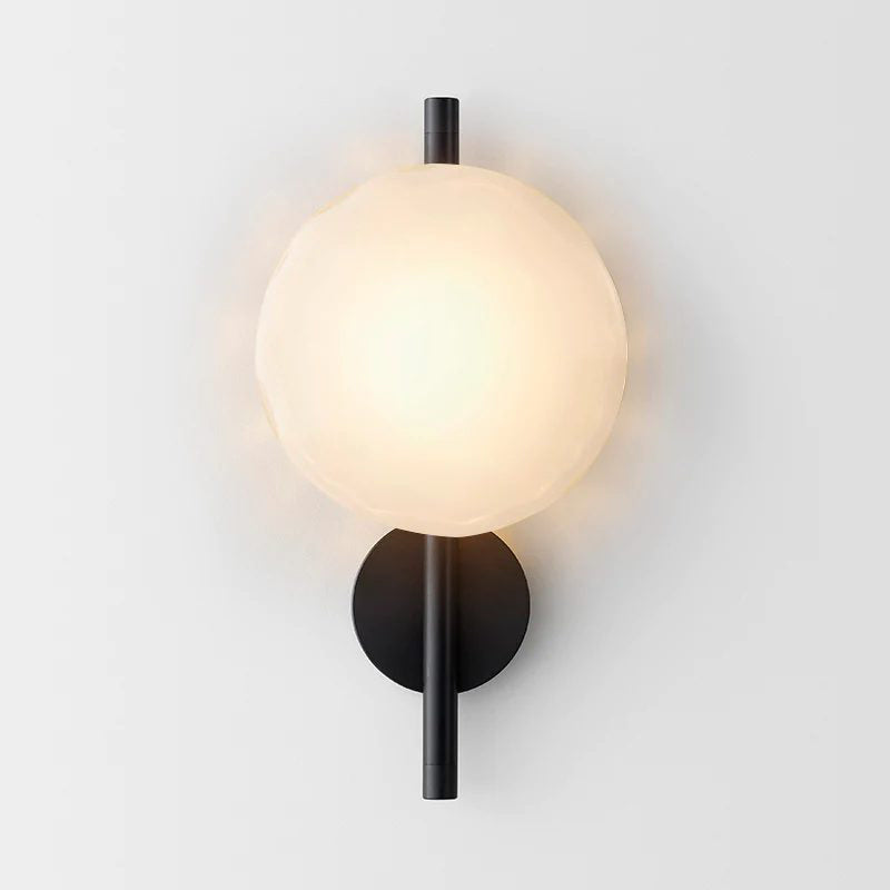 Nordic Ripple Glass Wall Light Modern Round Sconce