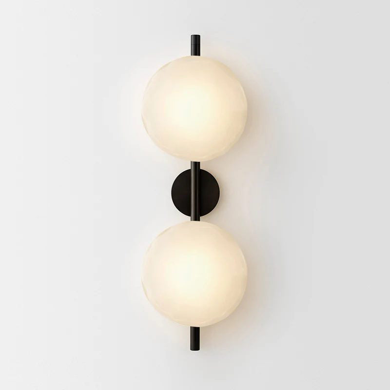 Nordic Ripple Glass Wall Light Modern Round Sconce