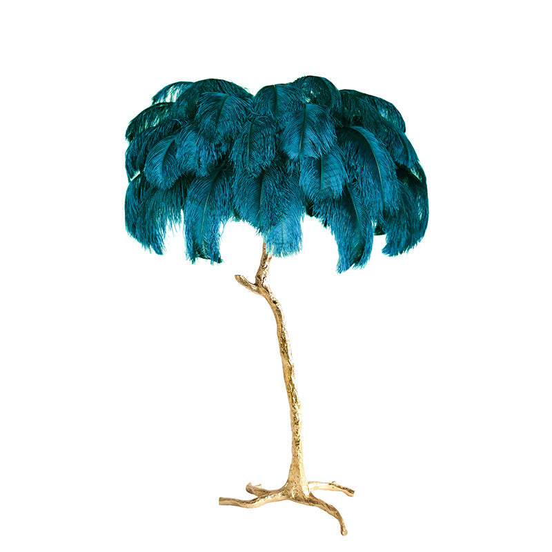 Feather Palm Tree Floor Lamp for Living Room or Bedroom