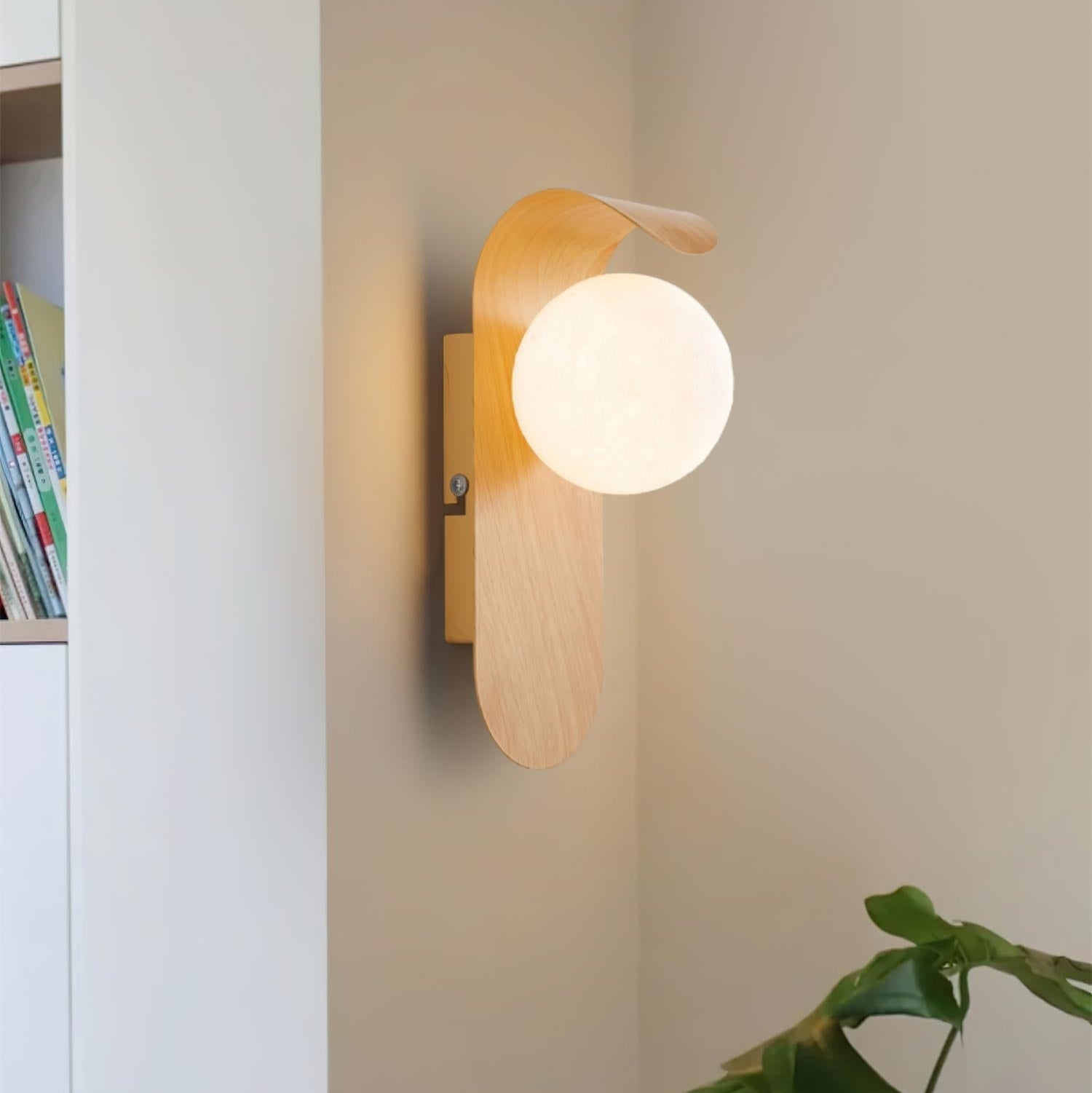 Modern Wood or Walnut Wall Light with Plug or Hardwired Options