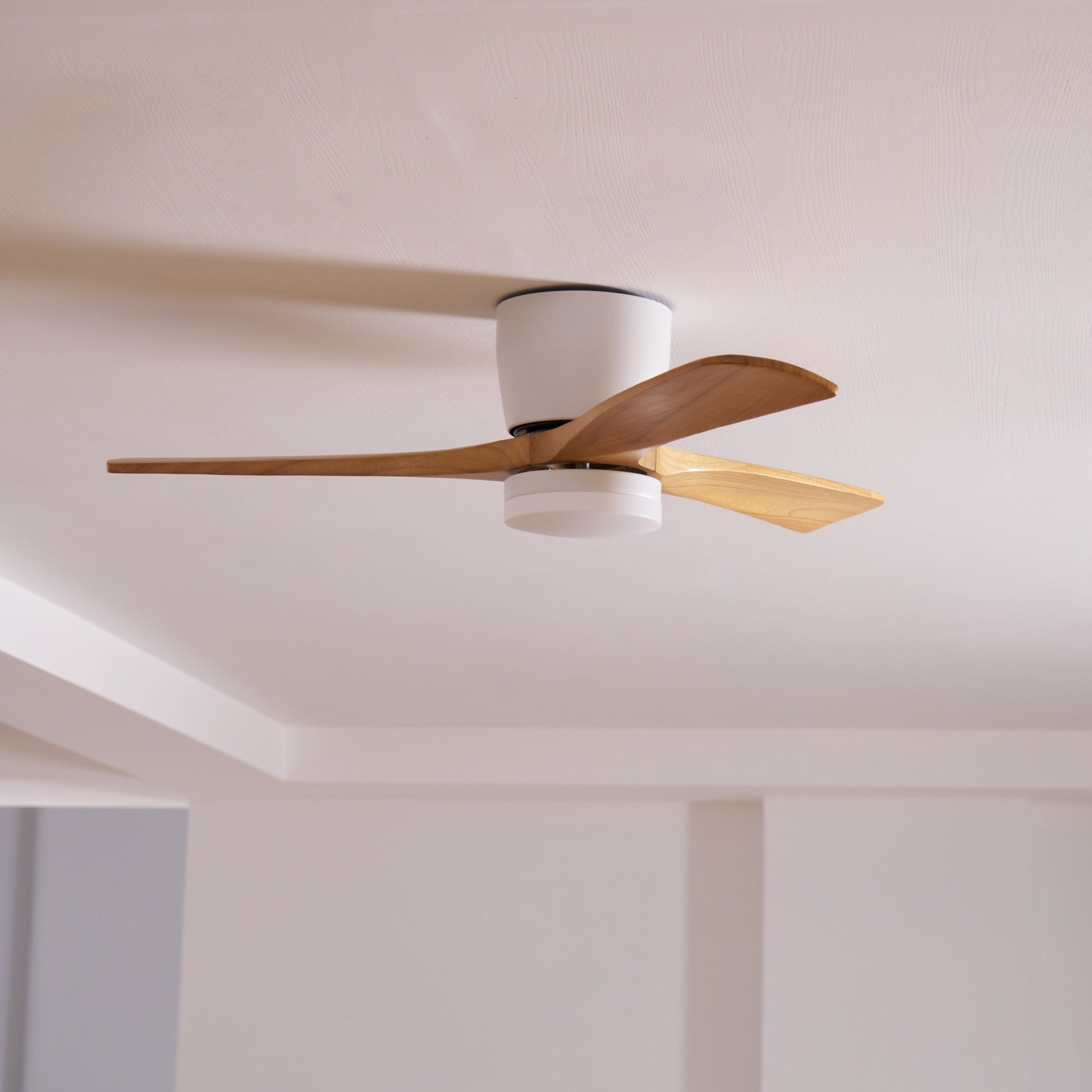 Nordic Wooden Ceiling Fan Light with Remote LED