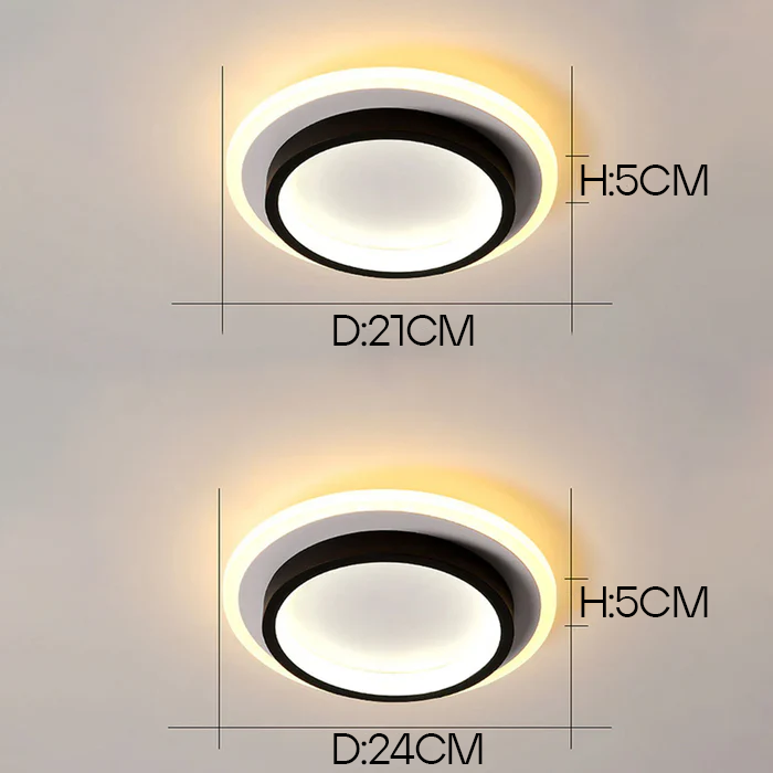 Modern Round LED Ceiling Light with Metal and Acrylic Design