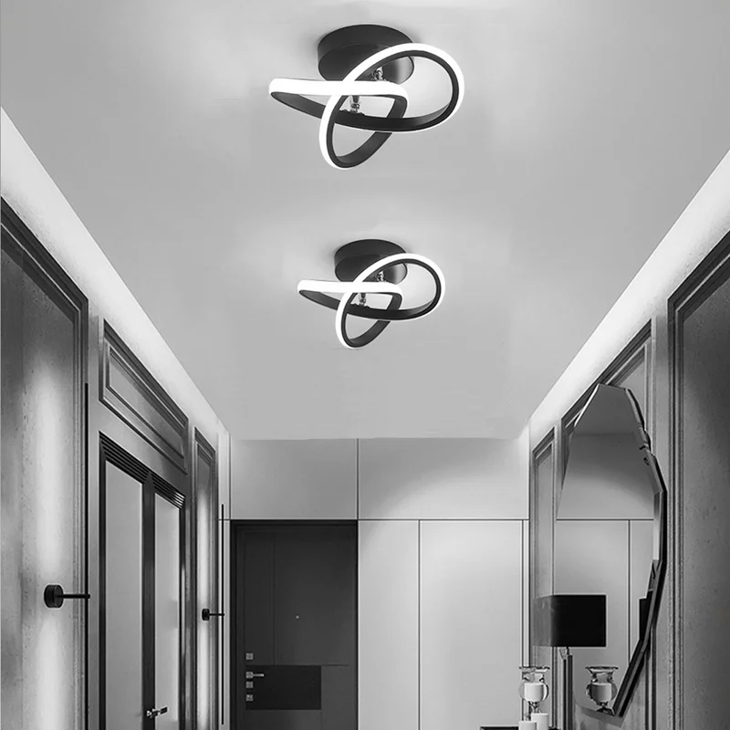 Modern White LED Ceiling Light with Iron and Acrylic Design