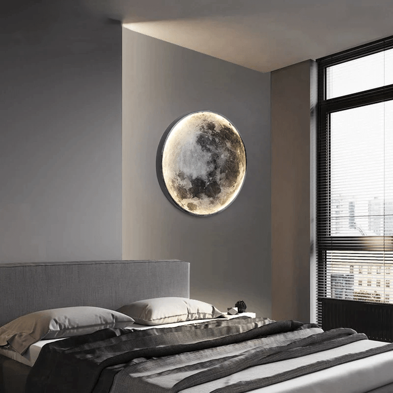 LED Moon Wall Lamp – Dimmable 3-Color Remote-Controlled Light