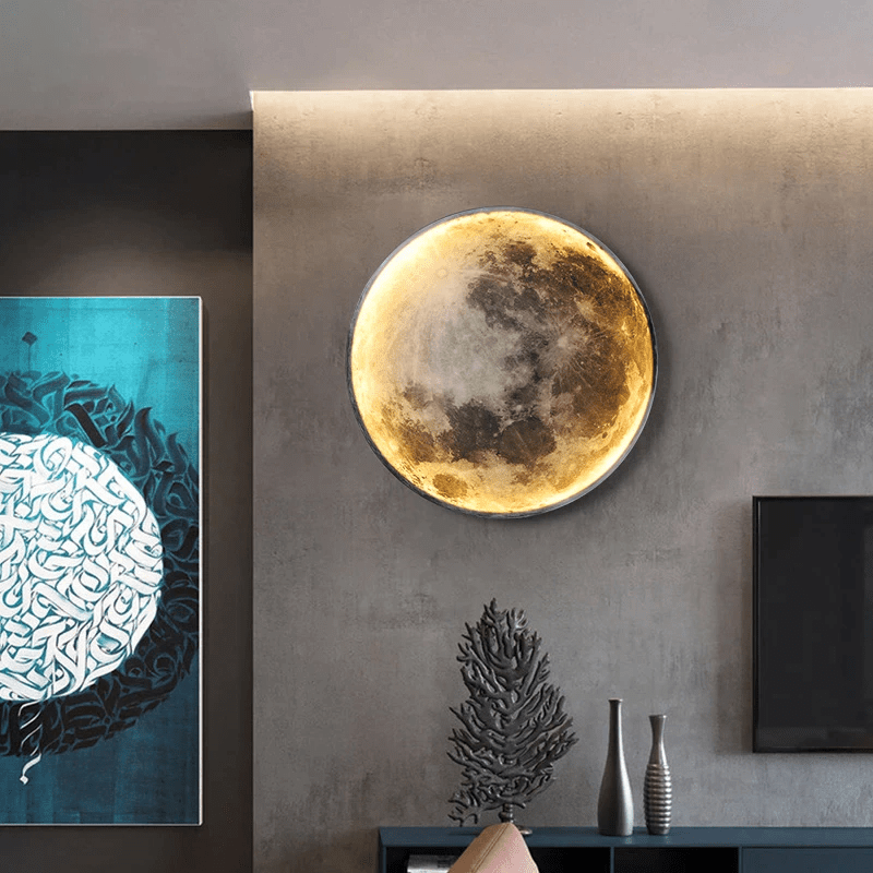 LED Moon Wall Lamp – Dimmable 3-Color Remote-Controlled Light