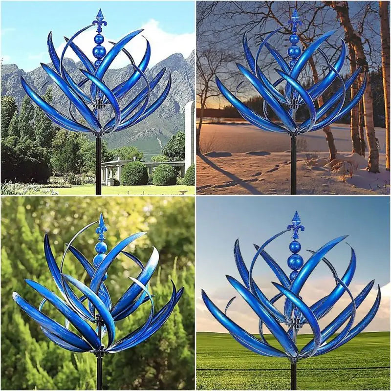 Harlow Wind-Driven Kinetic Art Sculpture - Elegant Metal Garden Spinner 2