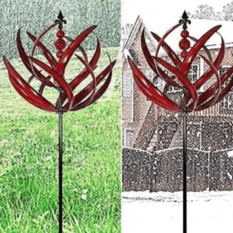 Harlow Wind-Driven Kinetic Art Sculpture - Elegant Metal Garden Spinner 3