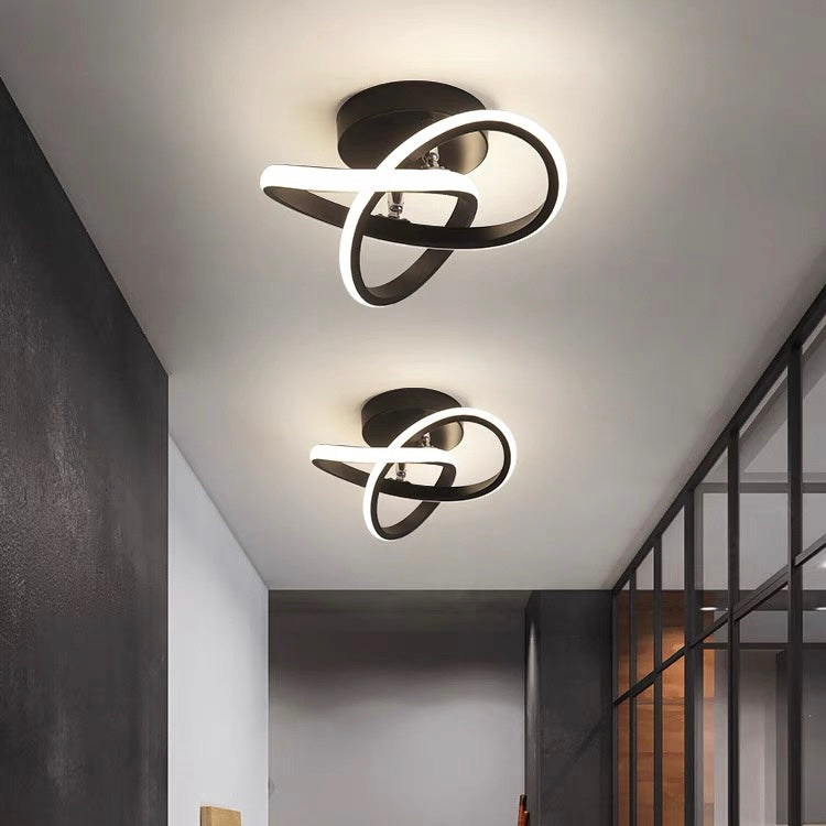 Modern White LED Ceiling Light with Iron and Acrylic Design
