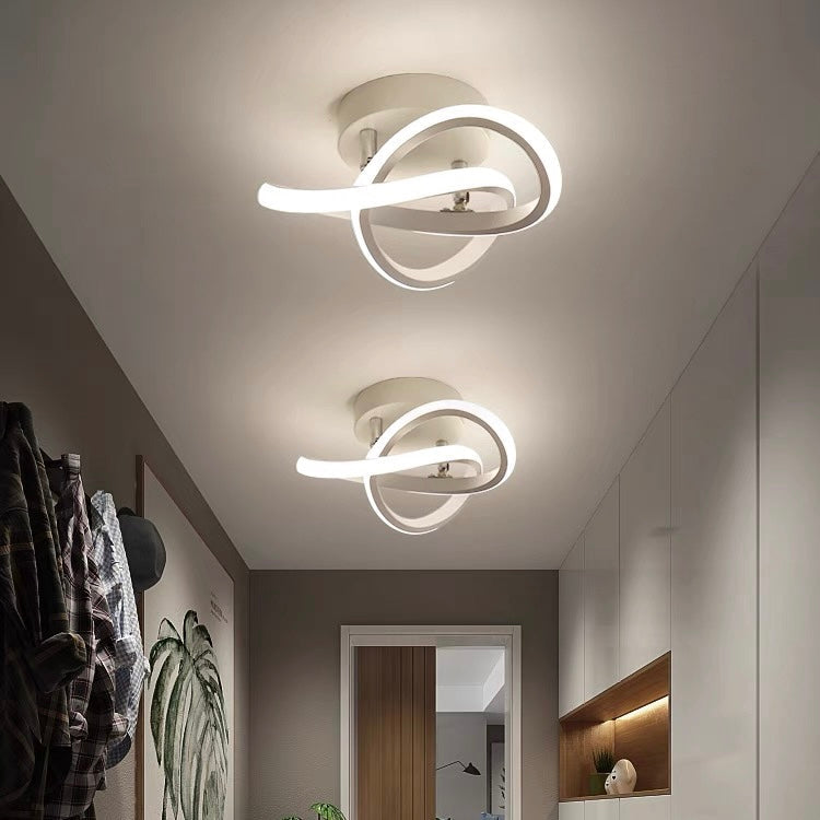 Modern White LED Ceiling Light with Iron and Acrylic Design