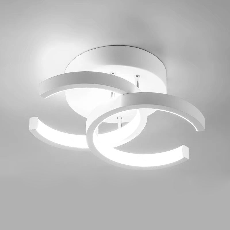 Modern White LED Ceiling Light with Iron and Acrylic Design