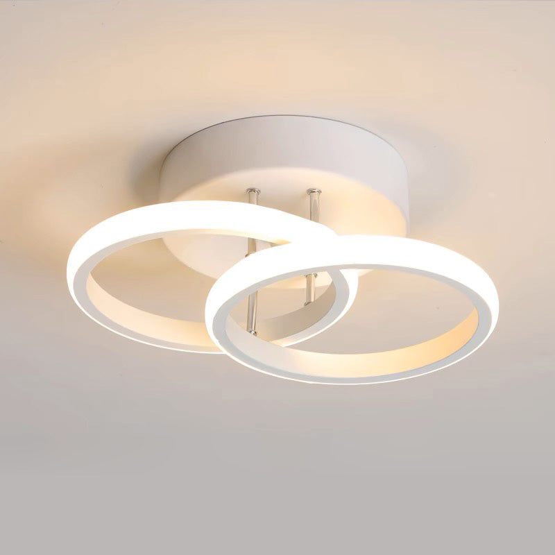 Modern White LED Ceiling Light with Iron and Acrylic Design